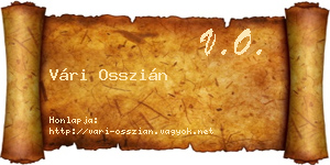 Vári Osszián névjegykártya
